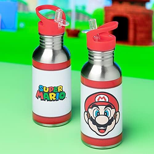 Super Mario - Metal Water Bottle with Straw - 16oz – Playback