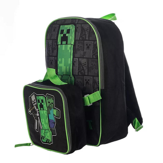 MINECRAFT CREEPER BACKPACK WITH LUNCH TOTE